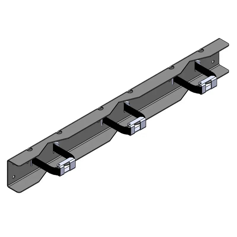 Steel gas cylinder wall-mount bracket WB3 for three compressed gas cylinders