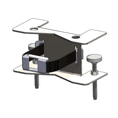 Steel gas cylinder bench-mount bracket BB1 for one cylinder, powder-coated finish