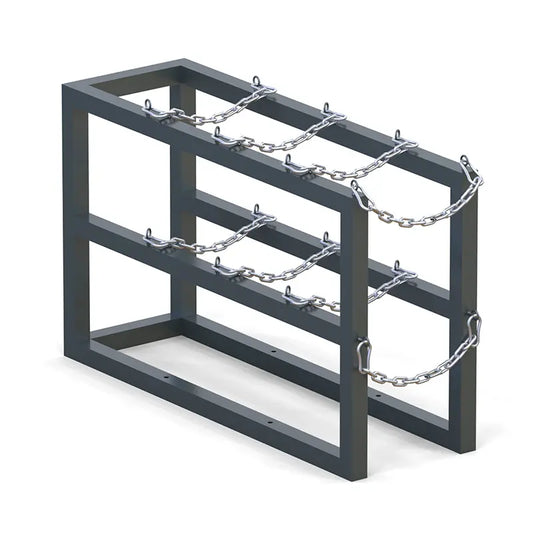 Heavy-duty steel gas cylinder rack R1X4, single-row frame for four bottles