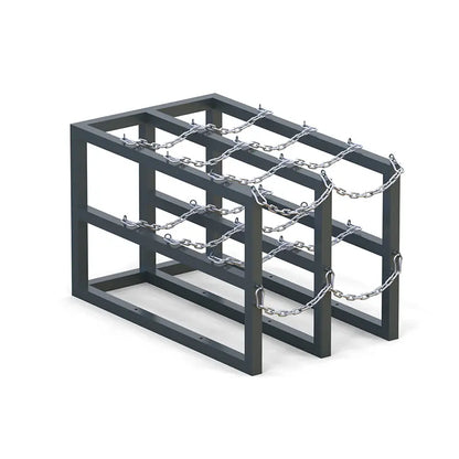 Steel gas cylinder rack R2X4, 2x4 setup for eight compressed gas cylinders