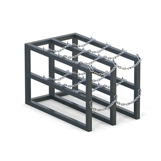 Steel gas cylinder rack R2X4, 2x4 setup for eight compressed gas cylinders