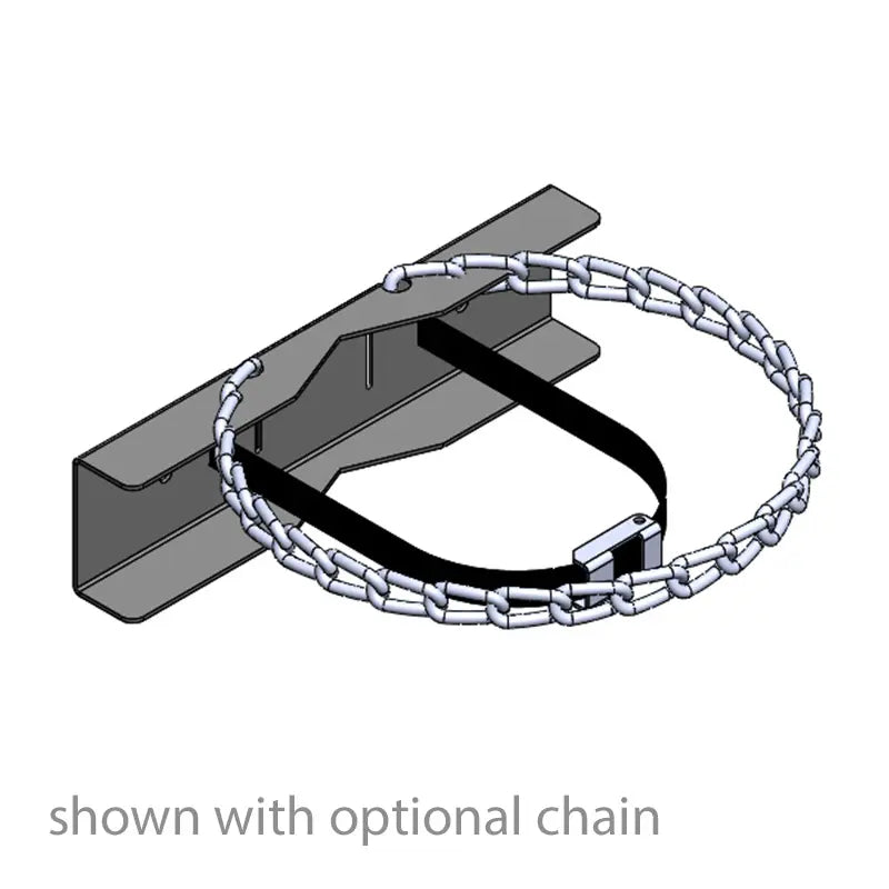 WB1L wall-mount gas cylinder bracket to secure one large compressed gas bottle