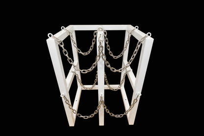 Steel gas cylinder rack R2X2, 2x2 setup for four compressed gas bottles - white, front view