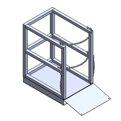Steel gas cylinder pallet R2X2BRPAL, 2x2 bulk design with 16-inch loading ramp