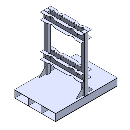 Steel gas cylinder pallet R2X2PAL, 2x2 configuration with 11ga steel plate base