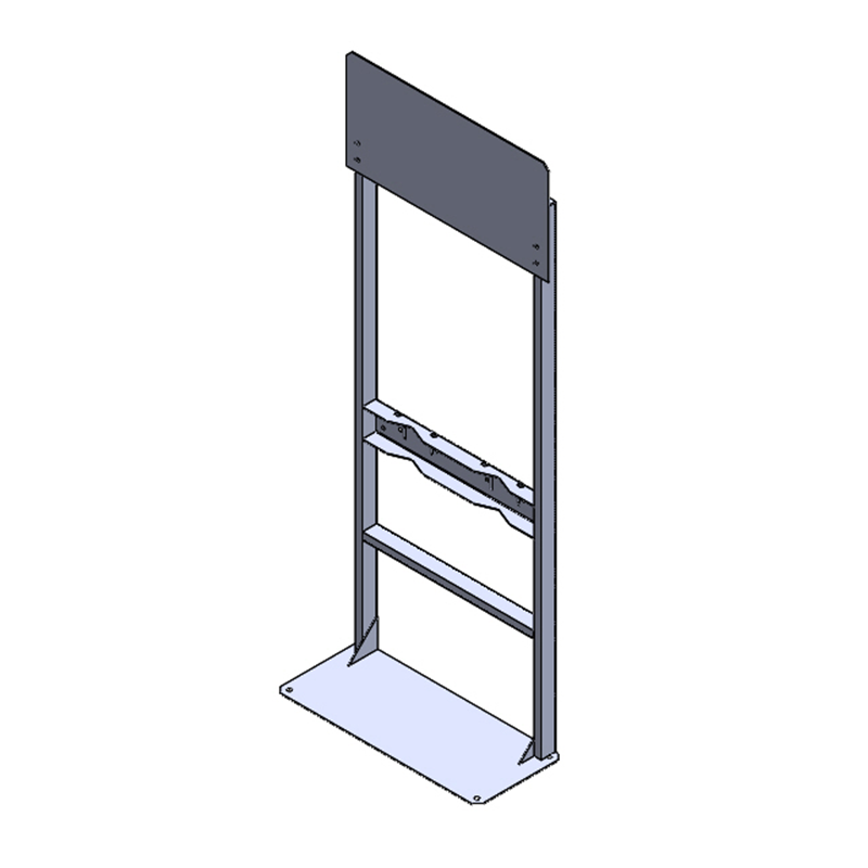 Steel process station gas cylinder rack R1X2P, 1x2 configuration with top plate for control valves