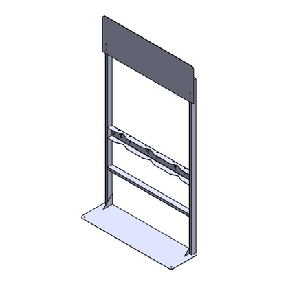 Process station gas cylinder rack R1X3P, 1x3 layout with welded top plate and steel frame